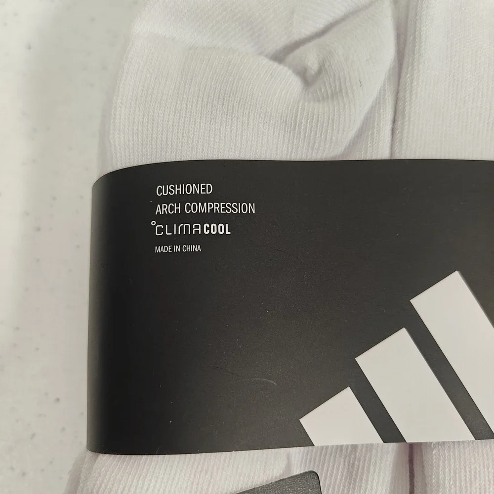 Adidas Mens Originals Quarter Ankle Soft Dry White Socks 6 Pairs Size Large 8-12